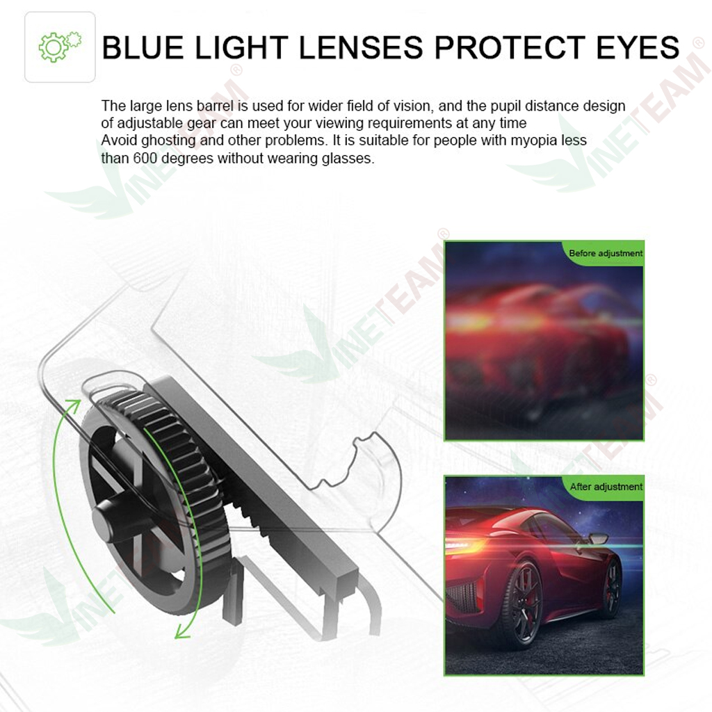 Kính thực tế ảo Shinecon VR G07E - Phiên bản năm 2019 - Thấu kính Bluelens