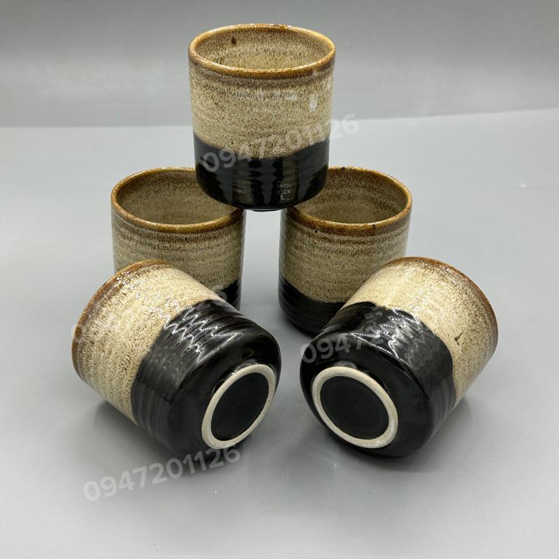 Cốc ly sứ men hoả biến đẹp dáng ganh trụ thẳng 150ml - Cốc ly sứ uống trà cafe bền dầy cao cấp - Gốm Bát tràng