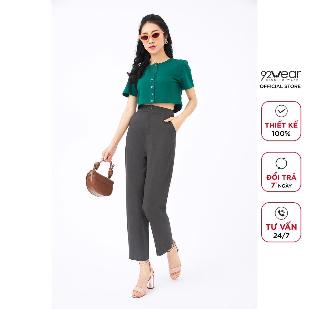 Áo Thun nữ 92WEAR Thiết Kế cài cúc thân trước ATW0939