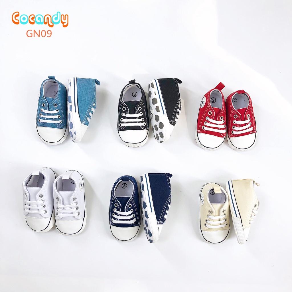 Giày tập đi cho bé -giày thể thao bằng vải chống trượt cho bé trai, bé gái 0-2 tuổi của COCANDY mã GN09