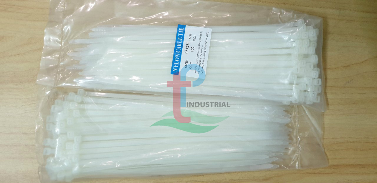 Dây rút nhựa trắng: 4.8x200 HÀNG ĐỦ LY, ĐỦ SỢI /100 sợi/bịch