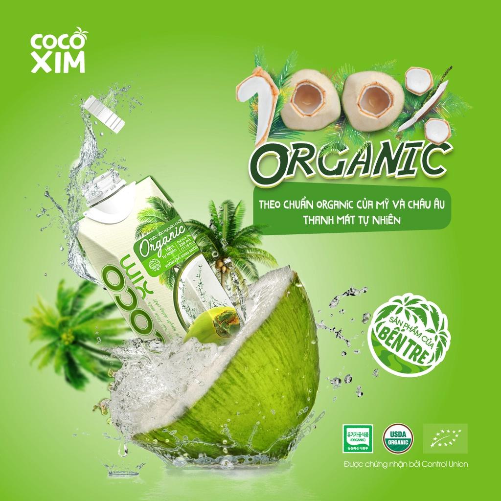 Thùng 12 Hộp Nước dừa đóng hộp Cocoxim Organic dung tích 330ml/Hộp