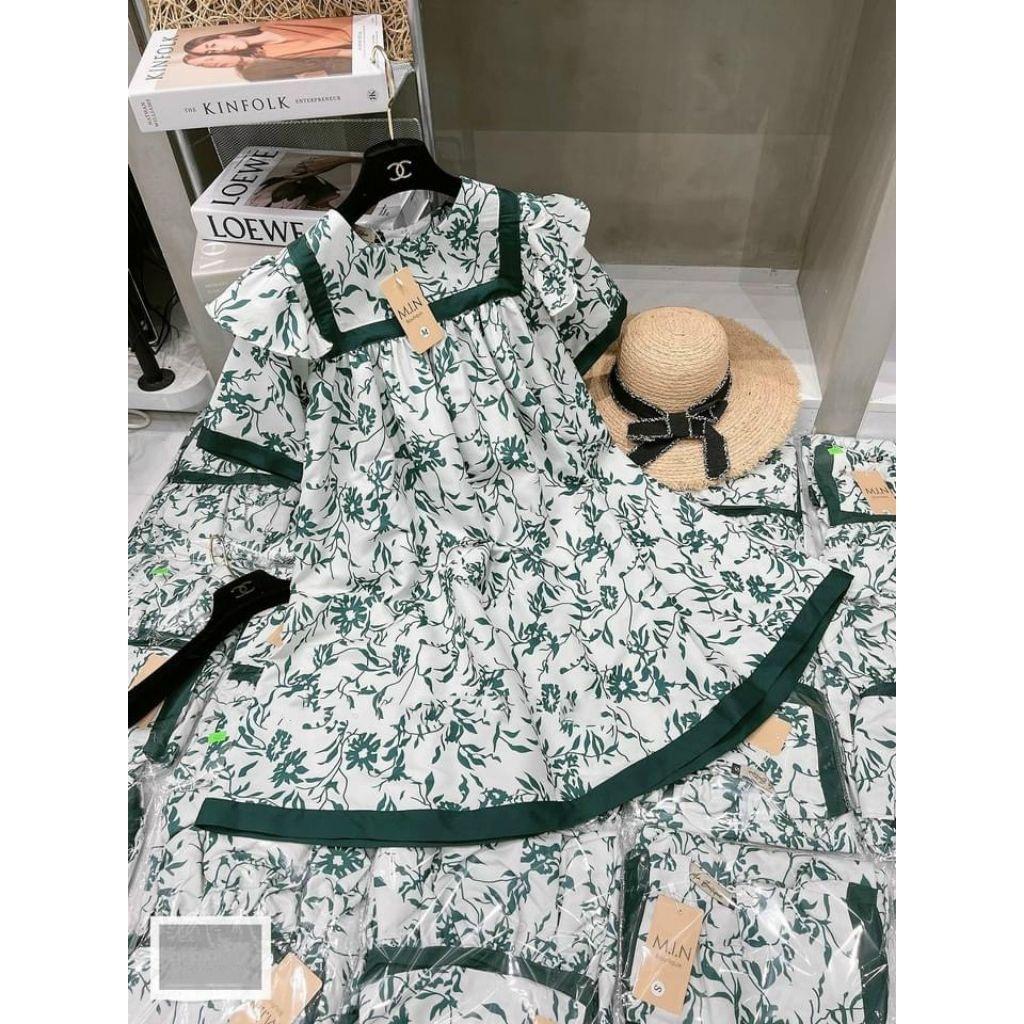 Váy bầu suông MAMA DRESS Đầm bầu hoa dự tiệc đẹp giá rẻ FREE SIZE dáng suông bầu hay không bàu đều mặc được V58