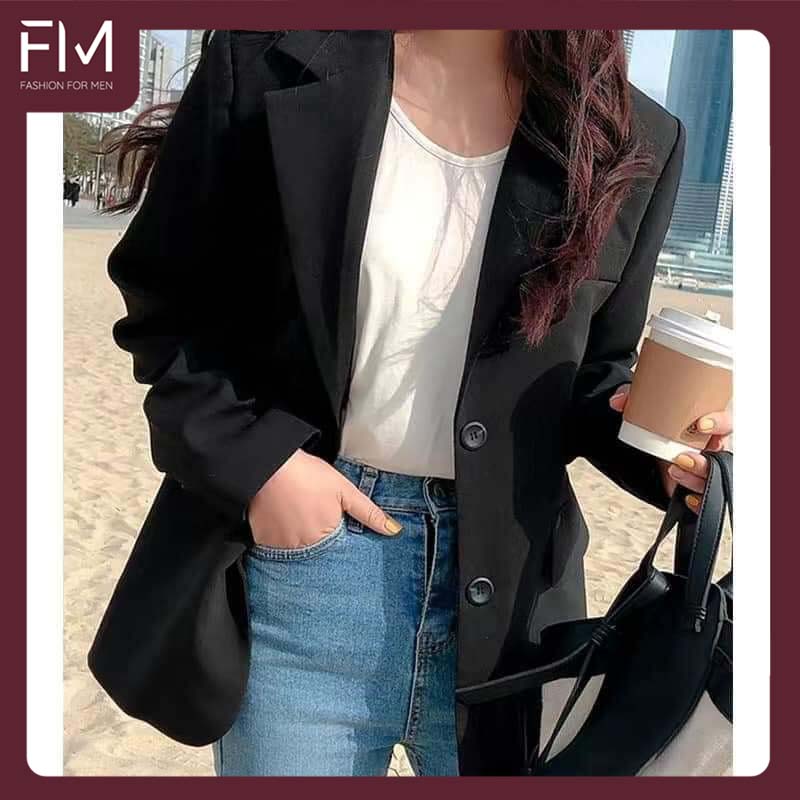 Áo khoác vest Blazer nữ phong cách Hàn Quốc 2 túi thời trang nữ - FORMEN SHOP - FMTS012