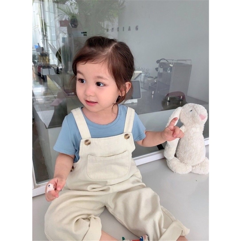 Quần yếm ống dài Kaki Cotton cho bé trai bé gái từ 11kg đến 27kg phong cách Hàn Quốc thời trang trẻ em Dream House - DR02