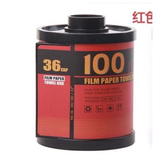 Hộp đựng khăn giấy để bàn hình cuộn film cổ KT043