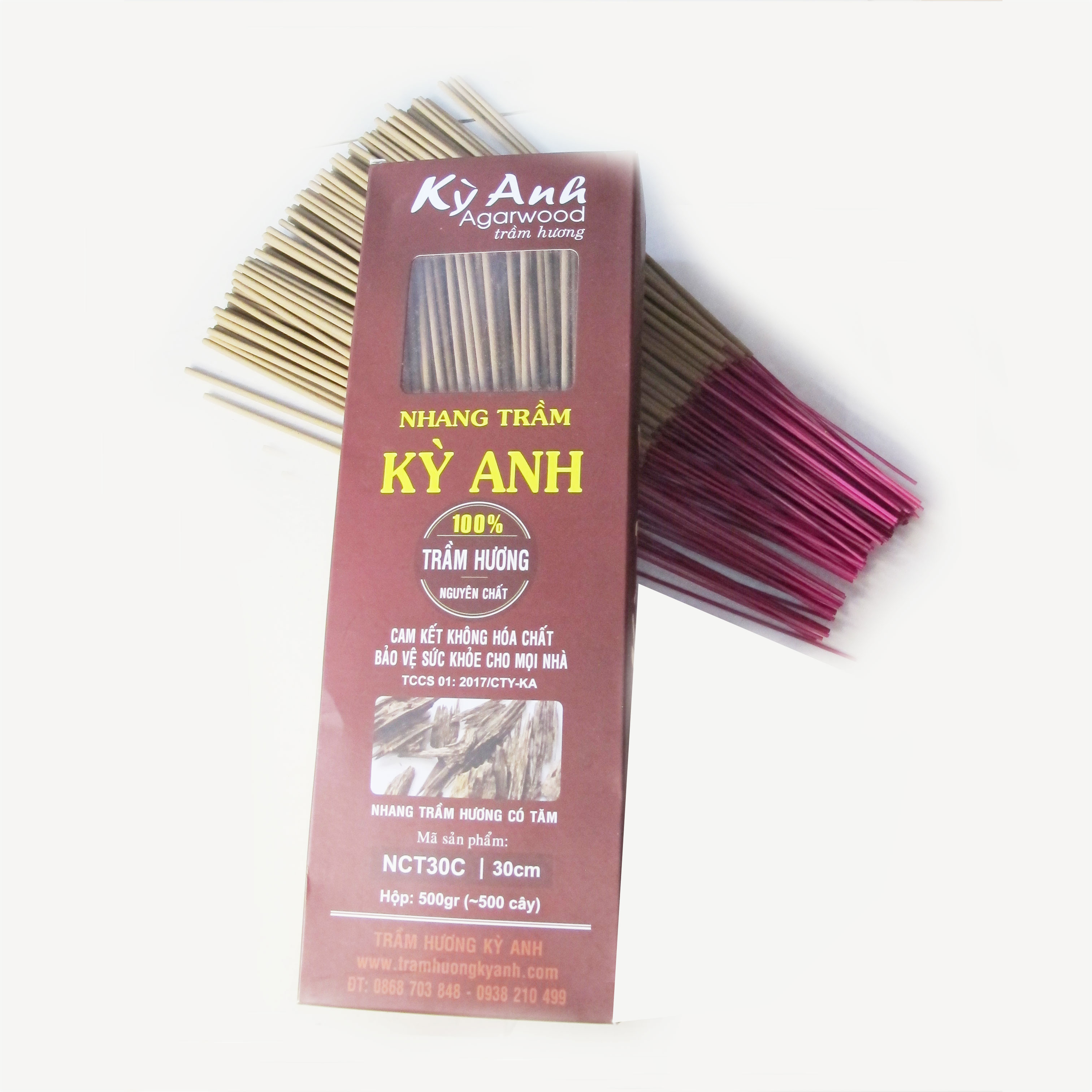 Nhang Trầm Hương Kỳ Anh Hộp 500gr Dài 30cm NCT30C-500gr