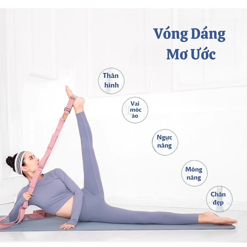 Dây tập xoạc dọc mở khớp háng yoga cotton dài 3m đa năng treo cửa , tập yoga giúp cơ thể dẻo dai, linh hoạt