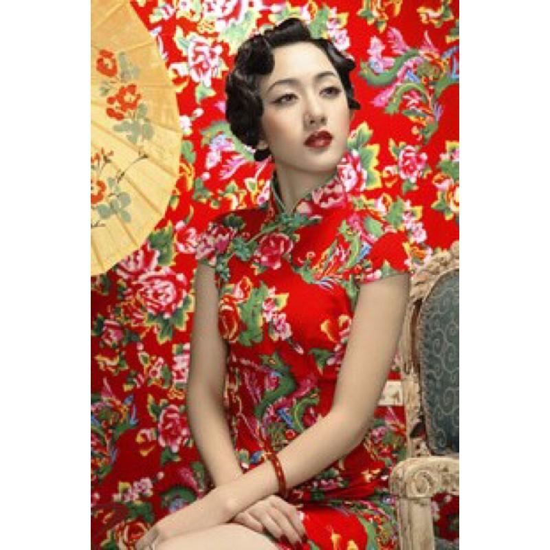 Vải Chăn Con Công dùng để trang trí Trung Thu, Tết truyền thống Năm Mới Khổ 1,6m x 1m