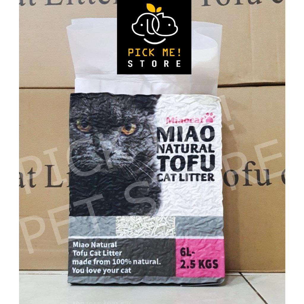 Cát vệ sinh đậu nành hữu cơ MIAO NATURAL TOFU 6L - siêu khử mùi, ít bụi. Có thể xả bồn cầu (Miaocat)