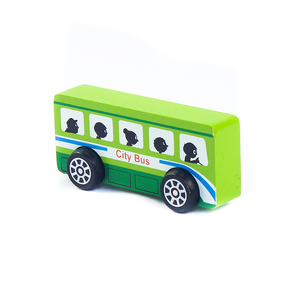 Đồ chơi xe buýt xinh xắn bền đẹp cho bé - Đồ chơi gỗ mô hình cho bé vận động tưởng tượng