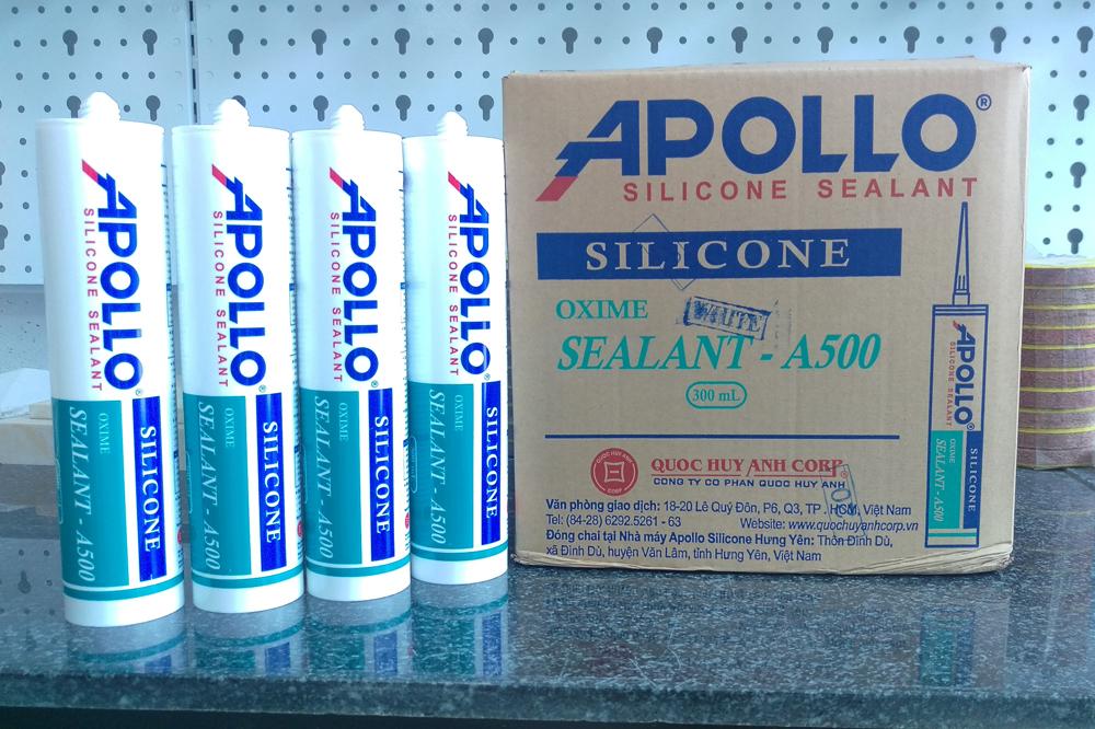 Keo silicon Apollo A500 chống thấm tốt, bền bỉ (keo trong - keo trắng đục) 300ml