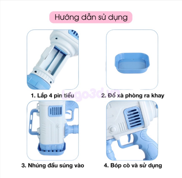 Máy Bắn Bong Bóng Xà Phòng Loại Lớn 32 Nòng Cho Bé Tích Cực Vận Động , Vui Chơi Giải Trí