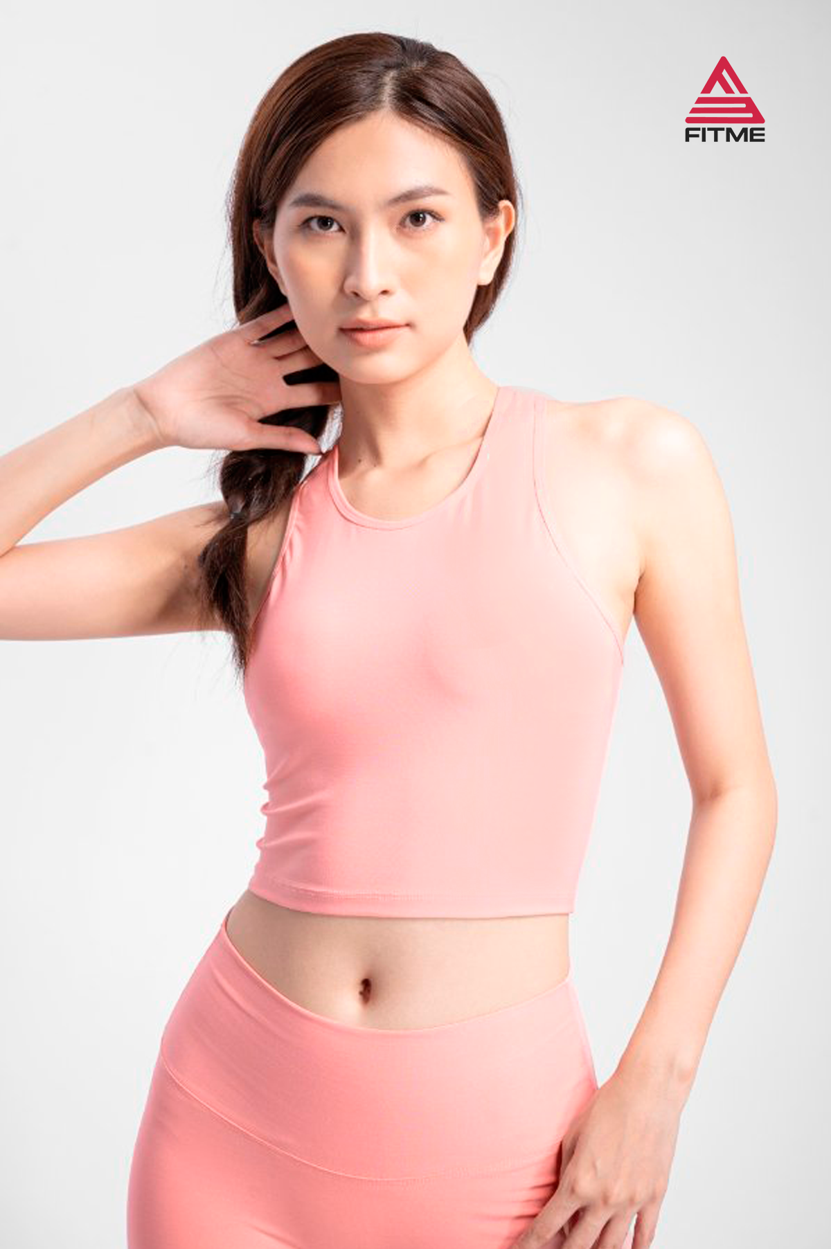 Áo croptop nữ Fitme Meta ba lỗ kiểu dáng ôm body tập gym yoga chất liệu thun cao cấp, thấm hút tốt