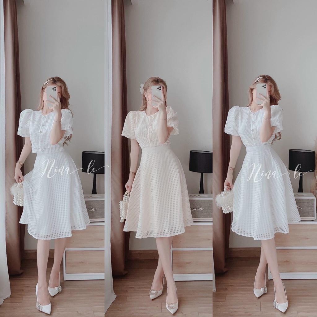 Set bộ đồ nữ áo croptop mix chân váy dài tiểu thư sang chảnh thích hợp với các nàng đi chơi, dạo phố hoặc dự tiệc