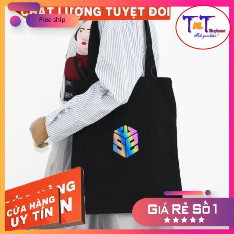 TPQ05 Túi Tote Phản Quang SWE, thời trang sinh viên cao cấp, phong cách sinh viên Nhật Bản