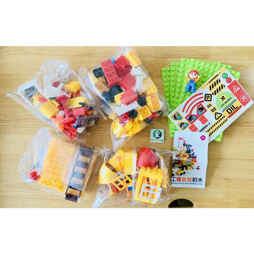 Đồ chơi xếp hình lắp ráp khối xây dựng thành phố cảnh sát, cứu hỏa, công trình cho bé