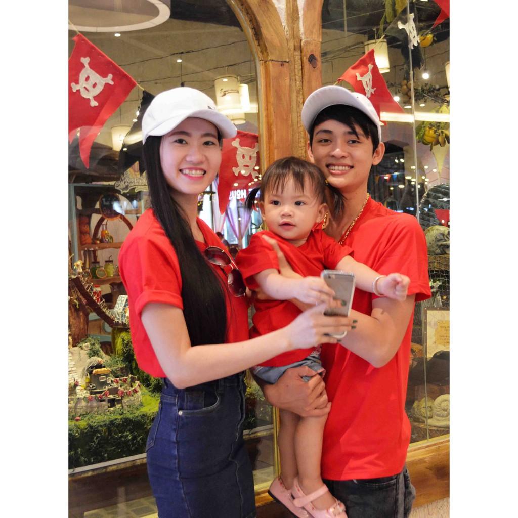 Áo thun trơn nam nữ tay ngắn, mềm mát, thấm hút mồ hôi, kiểu may cao cấp - Màu đỏ