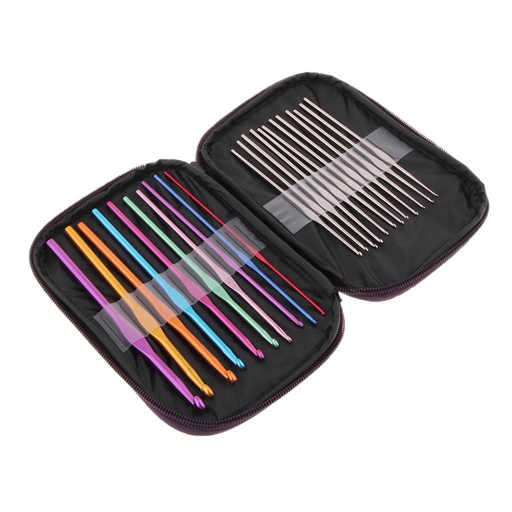 1 Set Crochet Hooks  Weave Yarn Stitches Knitting Craft Tool Kit Case