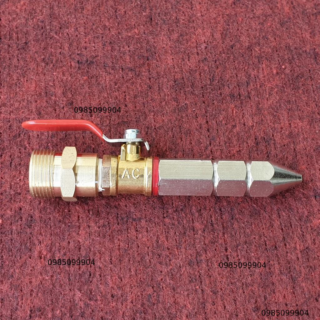 Béc xịt rửa vệ sinh bảo dưỡng máy lạnh INOX 2 Tầng Thẳng - Không chỉnh tia - phụ kiện máy xịt rửa xe cao áp
