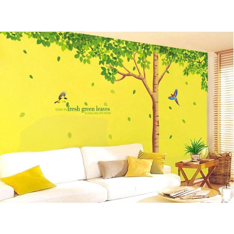 Decal dán tường Combo Cây tán rộng to nhất + vườn bách thú to nhất