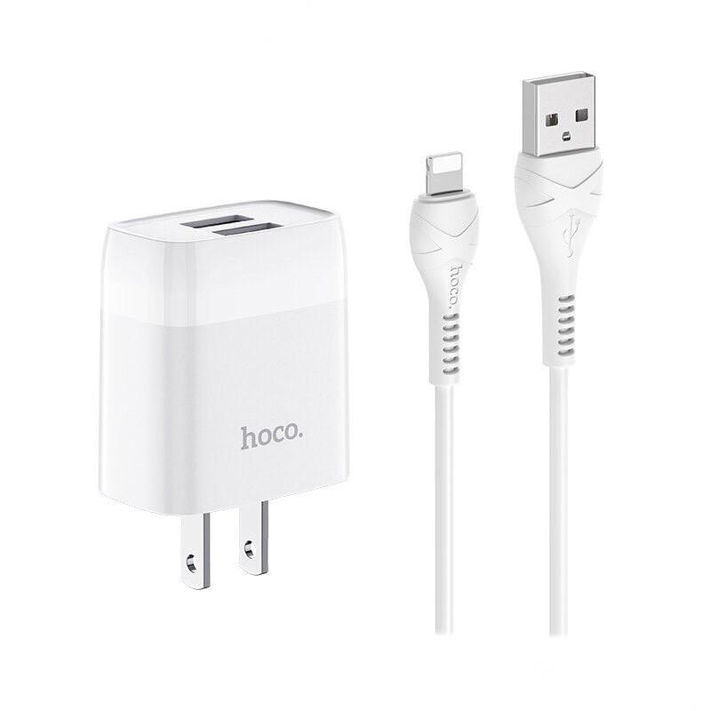 Cóc sạc C73 2.4A , 2 cổng USB sạc cùng 1 lúc. sạc nhanh hơn dòng 2.1A. Hoco - Hàng Chính Hãng