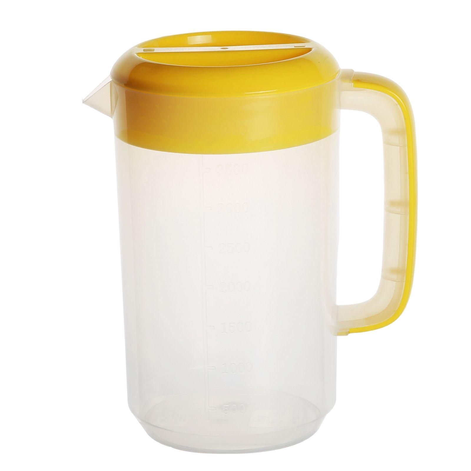Plastic Water Pitcher with Lid Easy Clean Jug for Tea Restaurant Juice