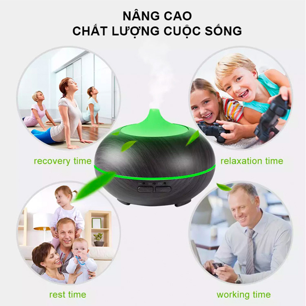 Máy Xông Tinh Dầu Khuếch Tán Phun Sương Bí Ngô Bù Ẩm Phòng Điều Hoà Có Chế Độ Tự Ngắt Khi Hết Nước Có Đèn Led 7 Màu Phù Hợp Với Phòng 30m
