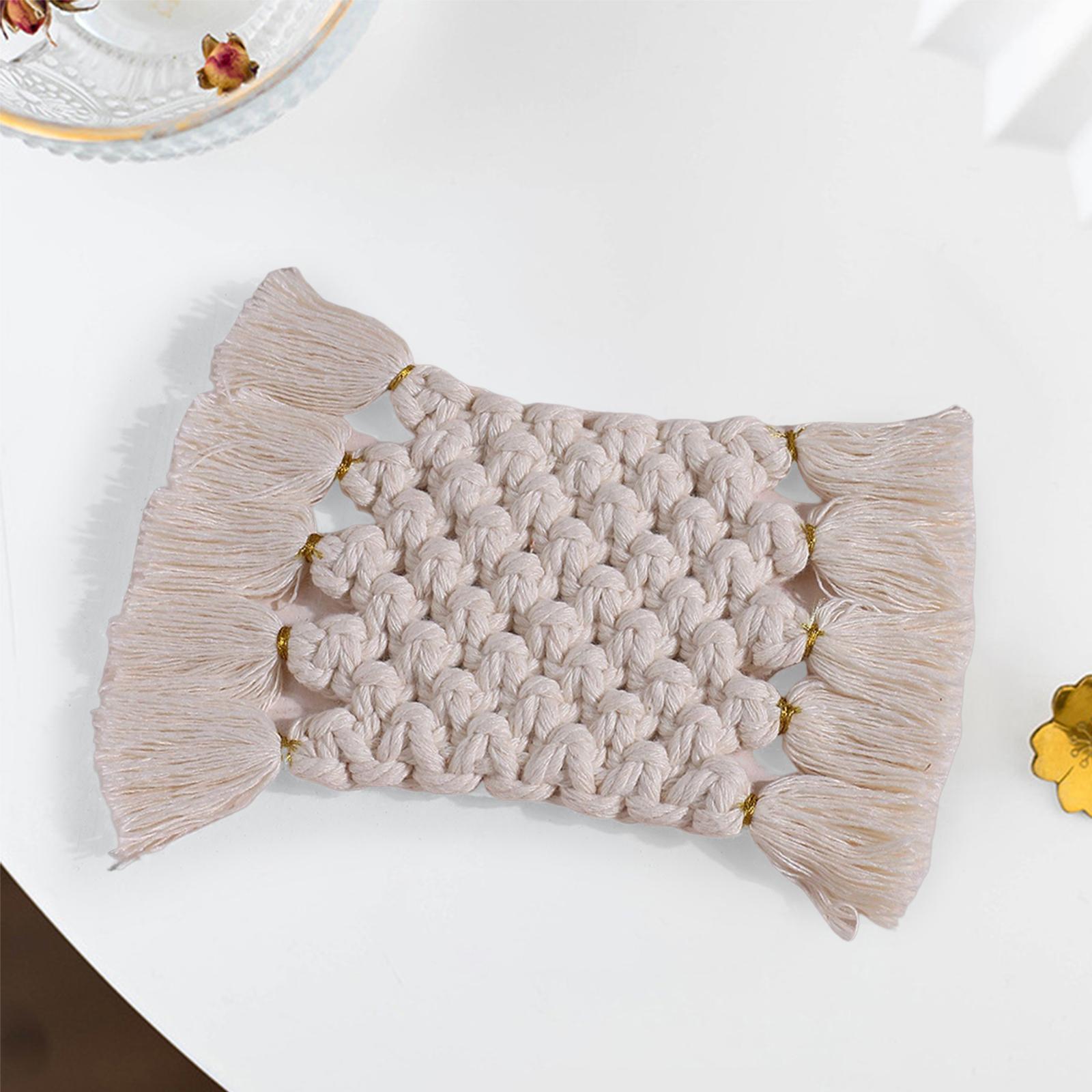 Coasters Cup Pad Table Mats Non Slip Kitchen Dining Table Woven Tassels