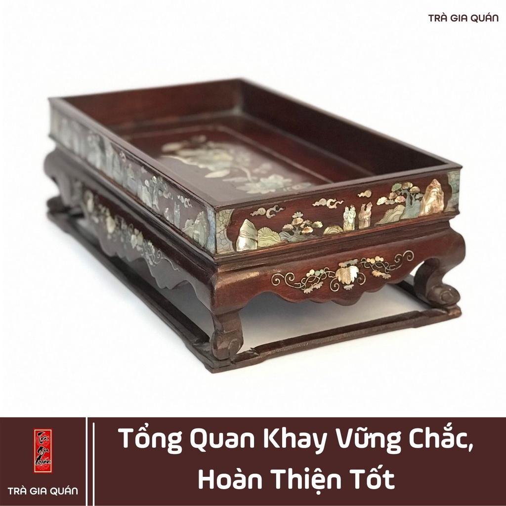 Khay Trà Gỗ Hương Hình Chữ Nhật Kích Thước 35*20*11 cm KT 80