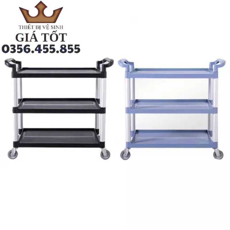 XE ĐẨY DỌN THỨC ĂN 3 TẦNG BẰNG NHỰA KHÔNG BAO GỒM KHAY,XÔ L-010