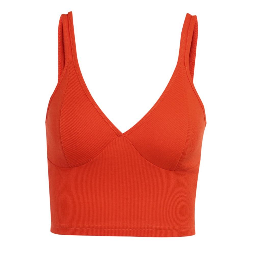 ✠Áo croptop dệt kim co giãn không tay cổ V thời trang quyến rũ cho nữ