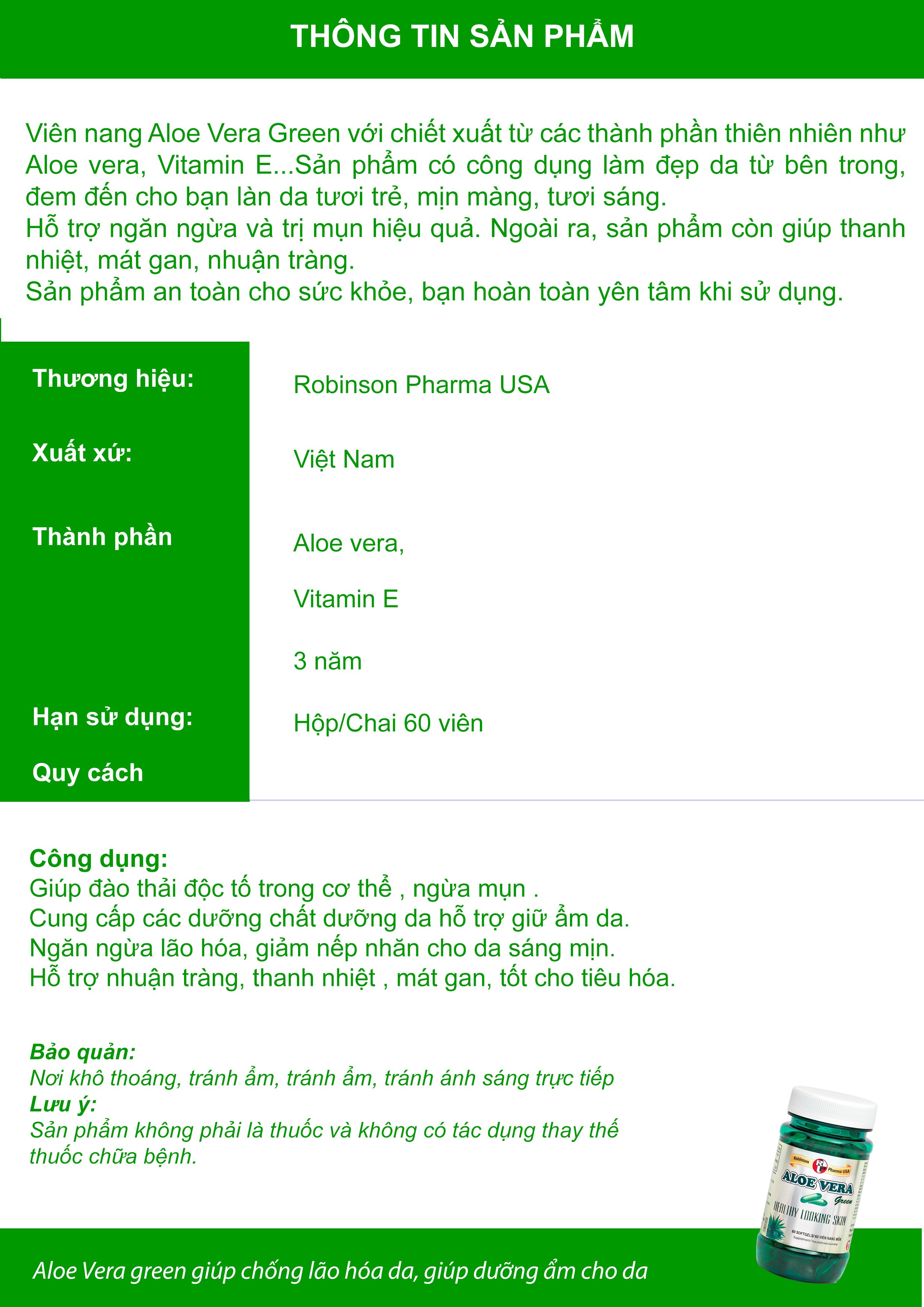Viên uống tpcn đẹp da,hỗ trợ giữ ẩm cho da,nhuận tràng - chai 60 viên