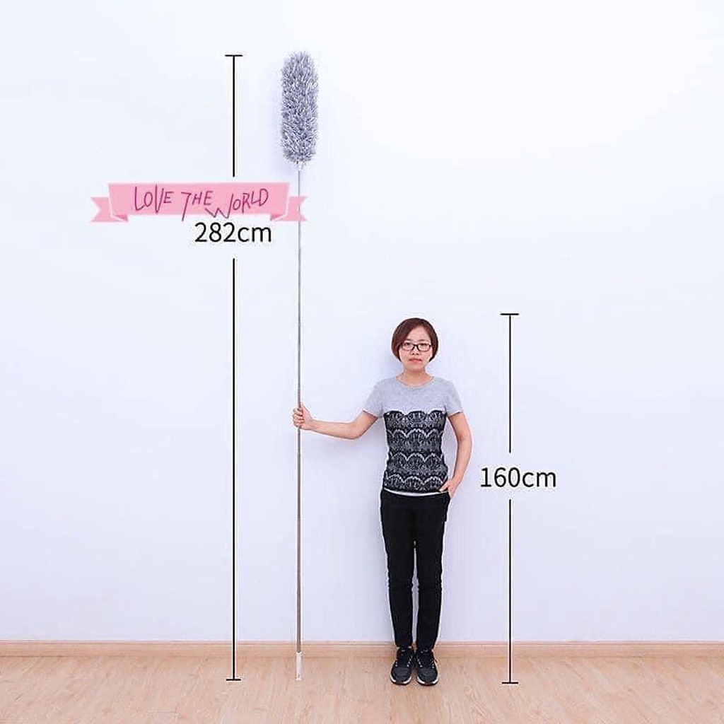 Chổi lau quét bụi trần nhà cán Inox