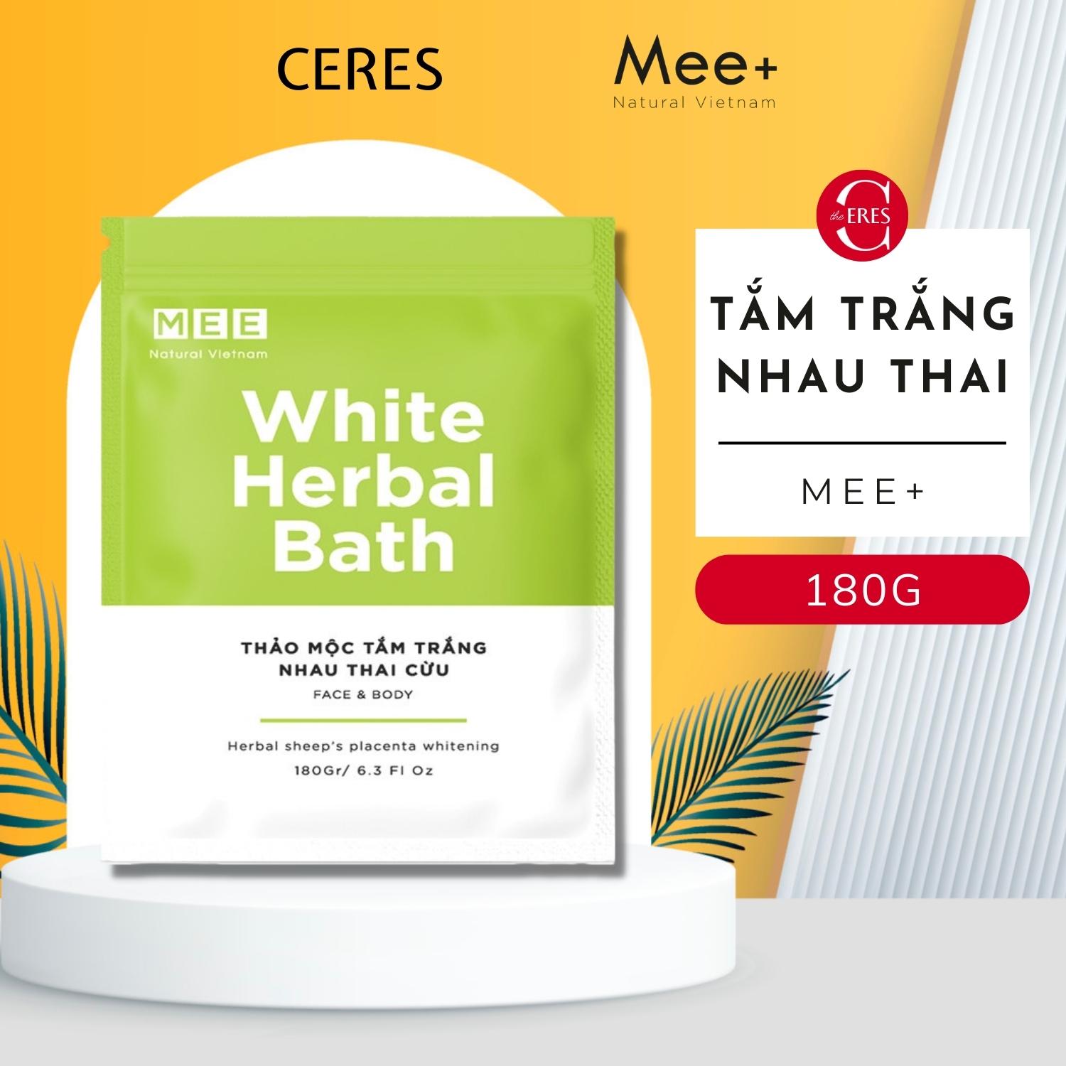 Tắm Trắng Body Nhau Thai Cừu - Bột Sữa Dưỡng Trắng Da Mặt Thảo Mộc Mee Natural White Herbal Bath 180gr
