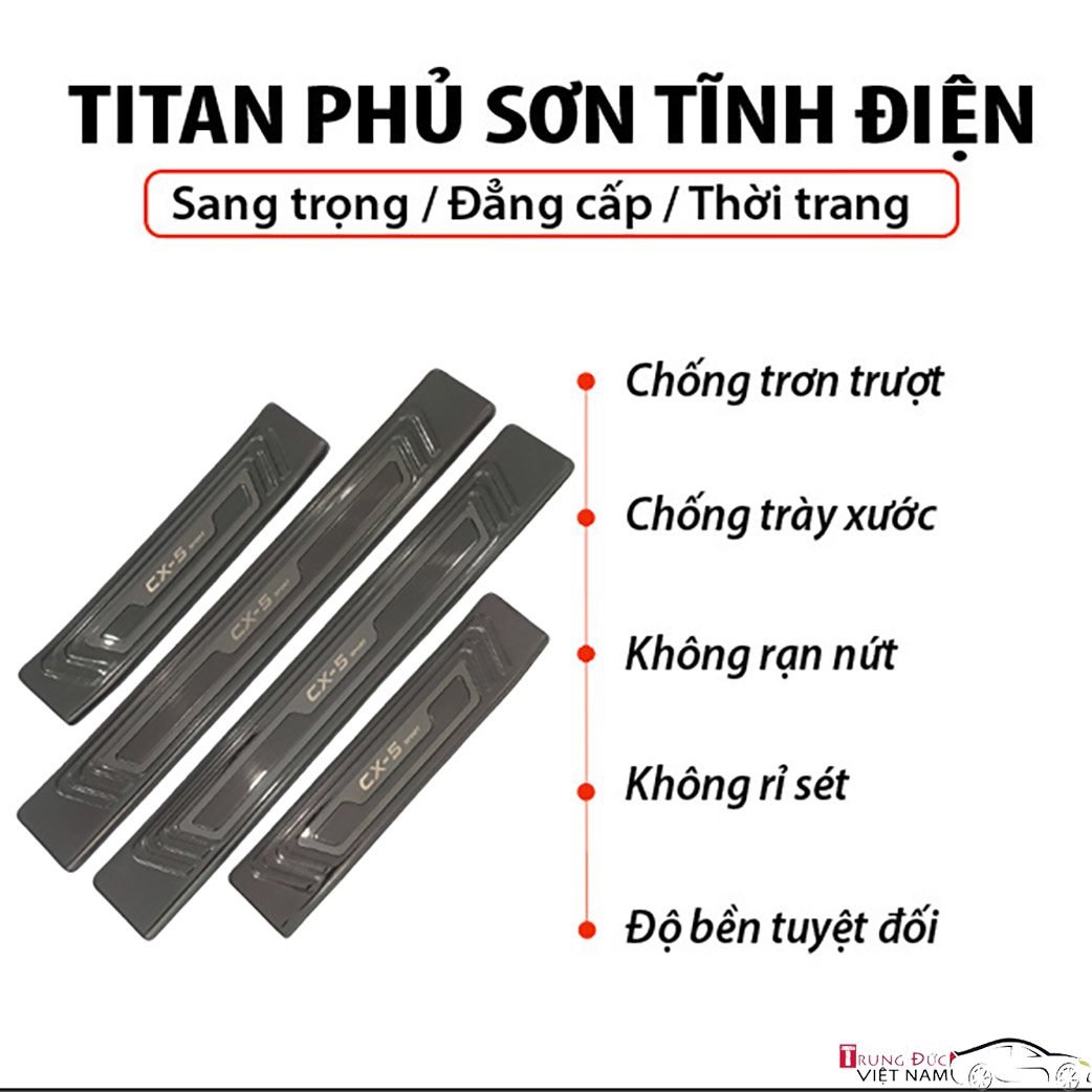 Ốp bậc cửa Titan dành cho xe ô tô MAZDA CX5  - Hàng Chính Hãng TDVN