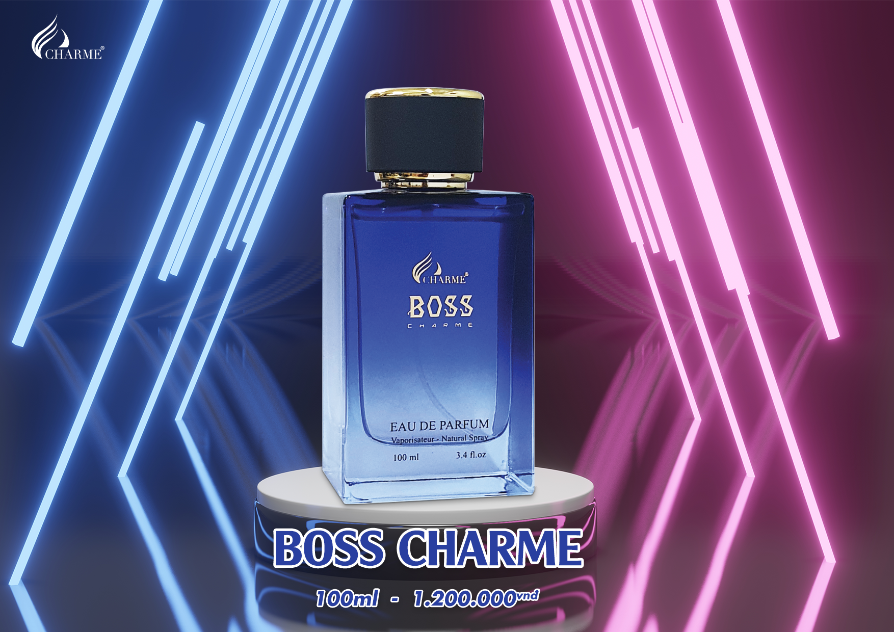 Nước hoa nam cao cấp, Charme Boss, chai Test mini, hương thơm mạnh mẽ, lưu hương lâu 10ml