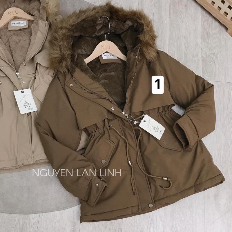 Áo Khoác Parka Trần Lông 3 Màu Có Mũ Siêu Ấm Hàng Quảng Châu Cao Cấp