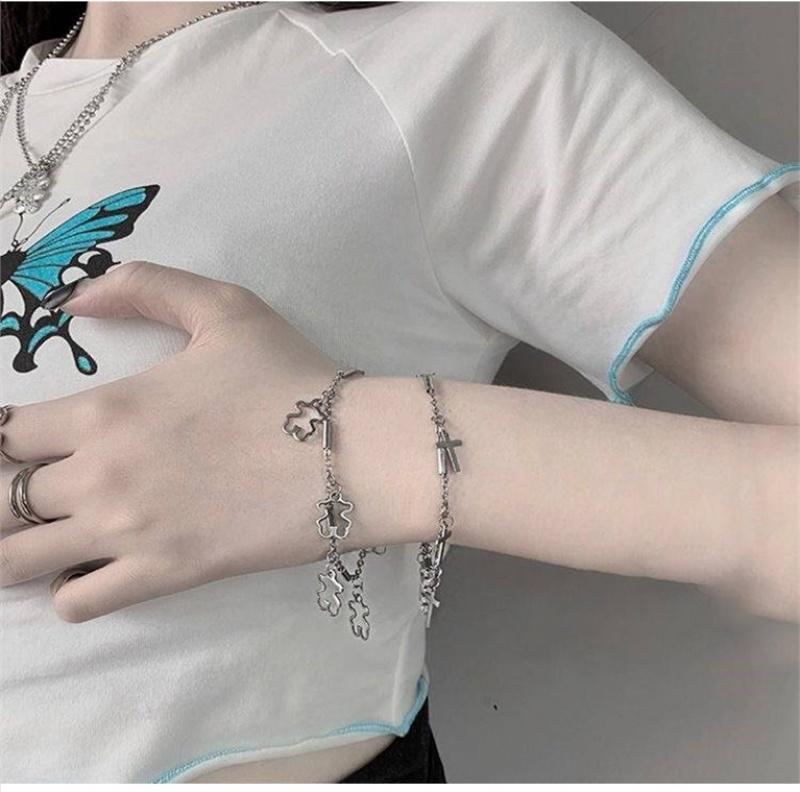 Lắc tay nữ chữ thập Unisex siêu ngầu