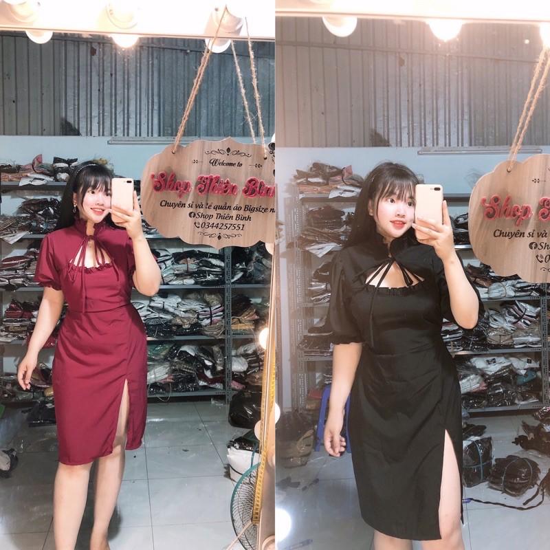 Đầm cổ tàu xẻ tà