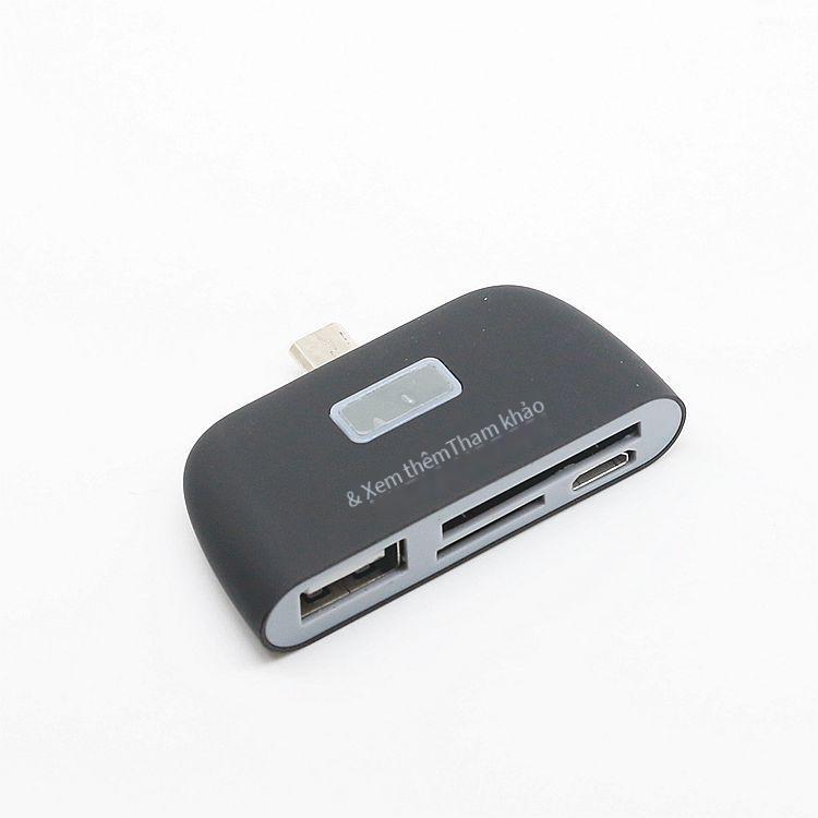 Đầu đọc thẻ điện thoại di động micro USB thuận lợi nhất 4 trong một điện thoại di động otg đầu đọc thẻ SD TF chuột đĩa U mở rộng đa chức năng
