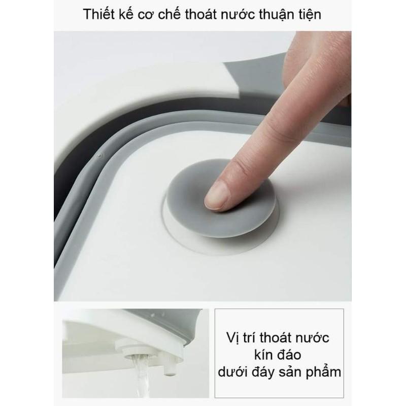 Thớt kèm chậu rổ đa năng, gấp gọn 3 trong cùng 1 sản phẩm có tay vịn bằng nhựa PP cao cấp