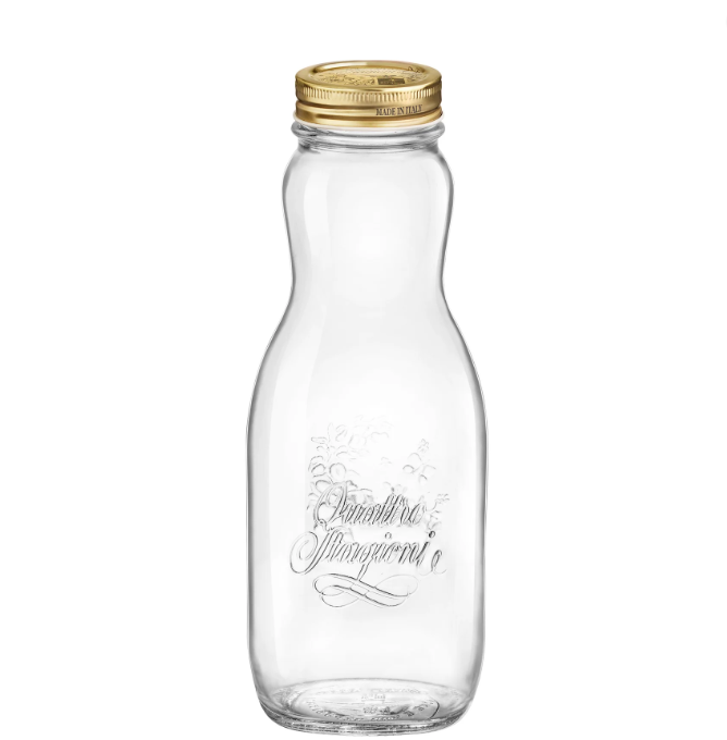 Quattro chai thủy tinh bầu nắp vặn 1000ml Bormioli Rocco Ý - Hàng Chính Hãng