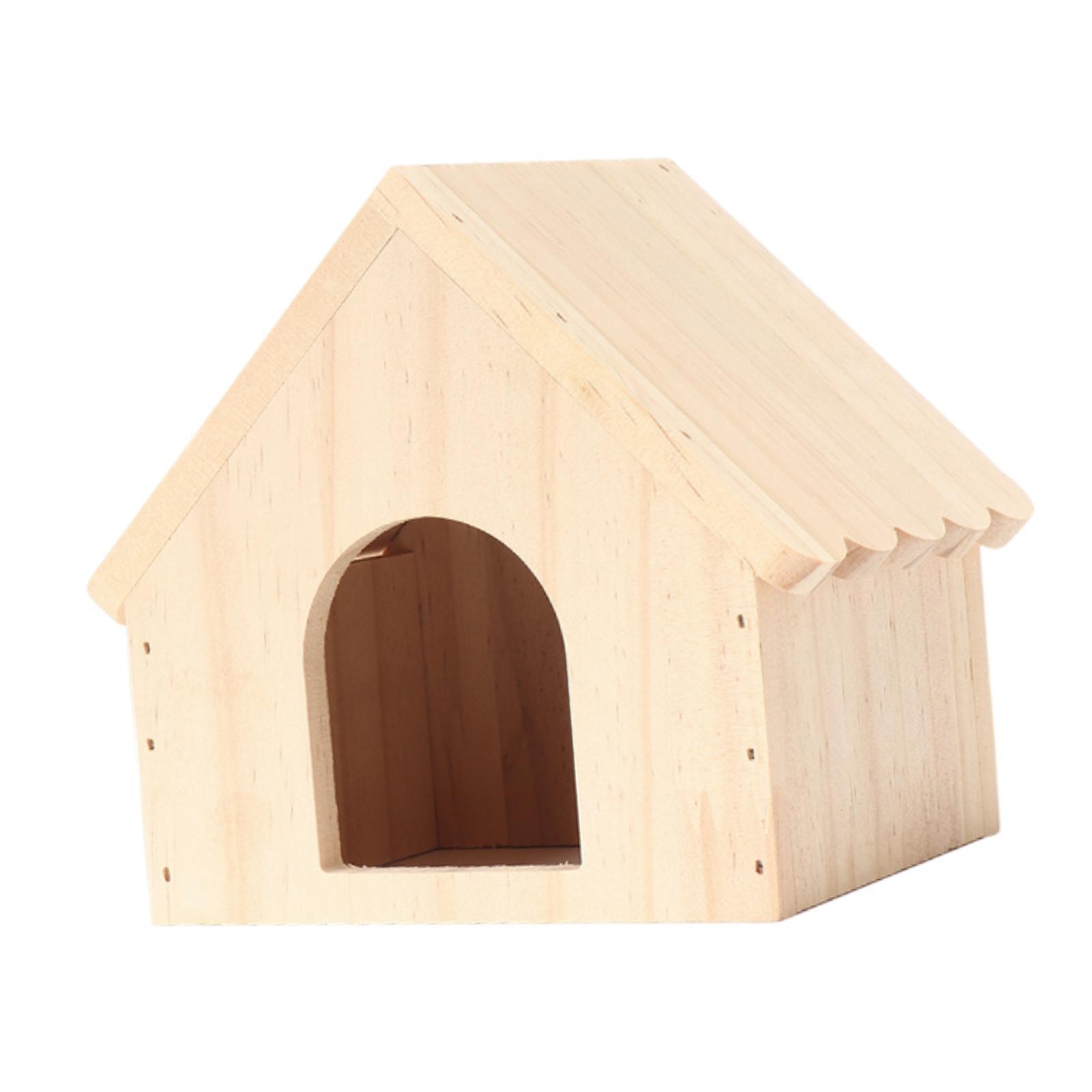 Hamster Wood House Hut Cage Accessories for Syrian Hamsters Lemmings Gerbils