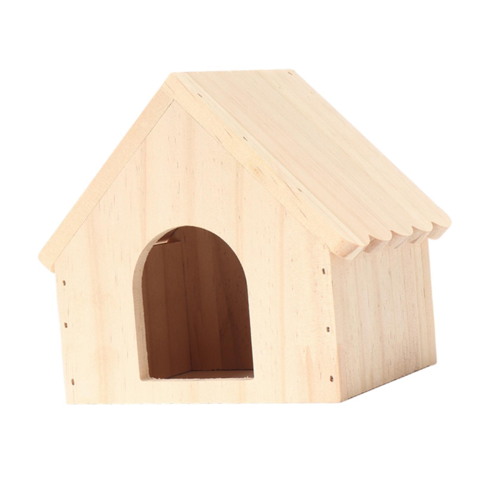 Hamster Wood House Exploration Toy Cabin Platform Cage Accessories Hamster Hideout for Lemmings Dwarf Hamster Chinchilla Small Animals