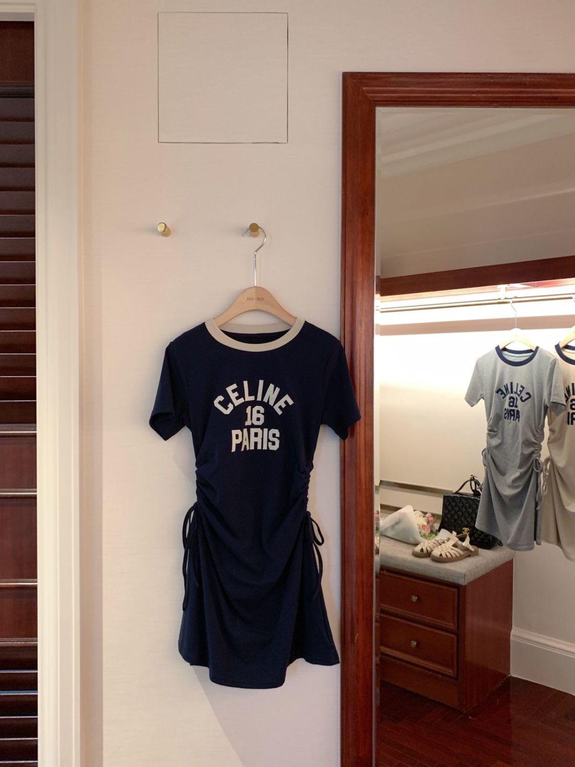 SHUANGYAN Pháp ăn mặc giản dị trăm phù hợp retro học viện phong cách váy đụng màu váy vừa vặn khí chất thắt lưng lộ vẻ gầy in váy