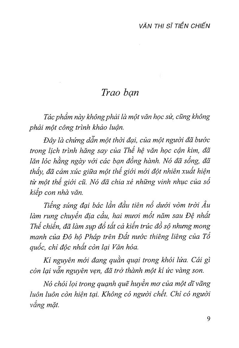 Văn Thi Sĩ Tiền Chiến