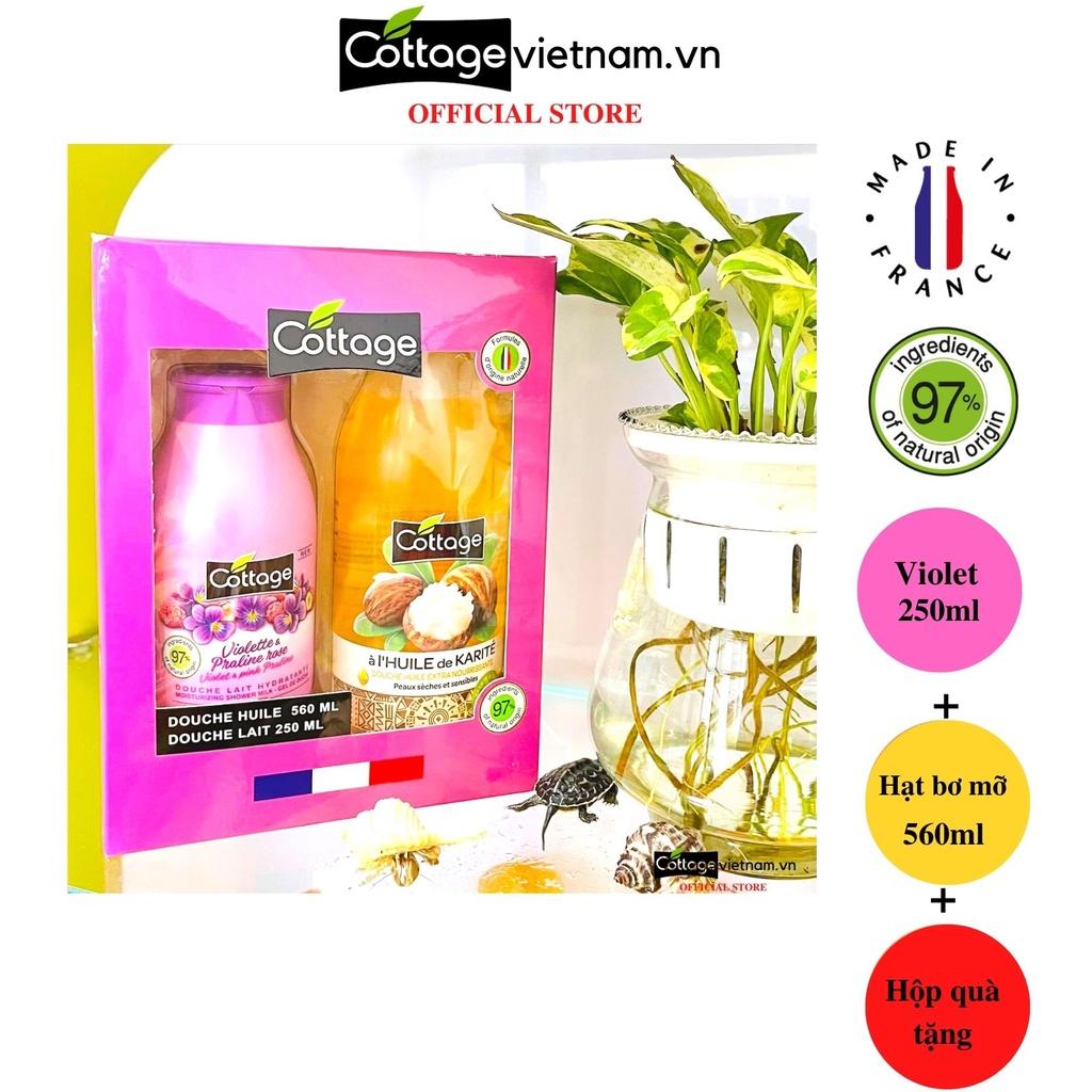 Combo Hộp Quà Tặng 2 Món sữa tắm Dưỡng ẩm Cottage