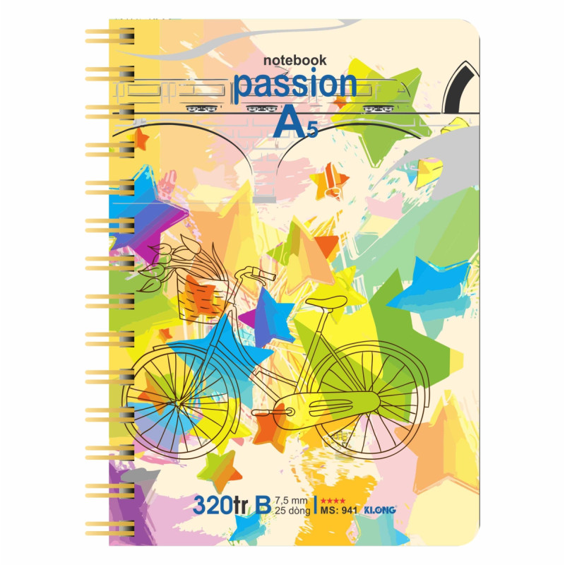 Sổ kẻ ngang lò xo kép dọc A5 320 trang 70/76; MS: 941