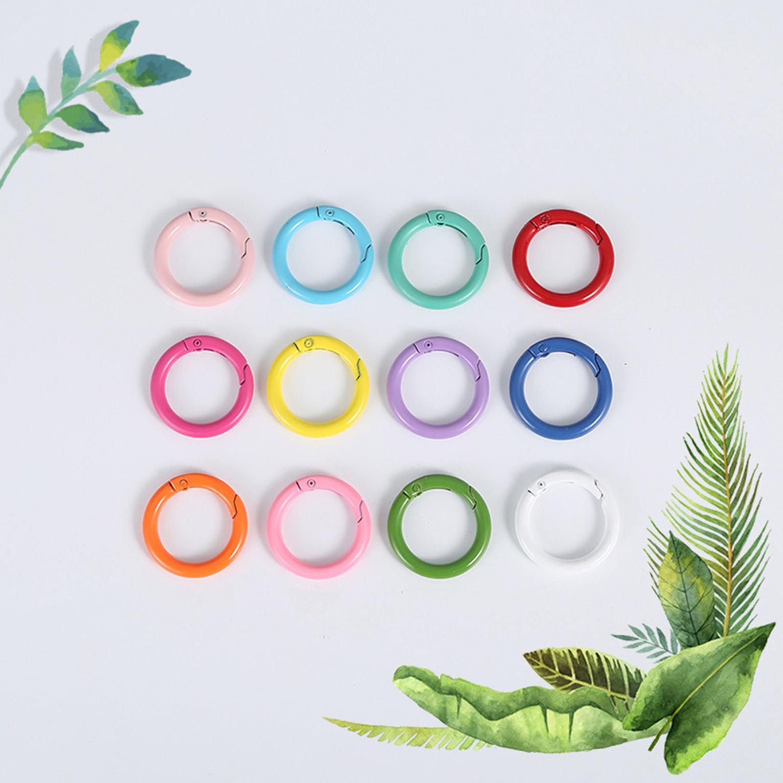 20x Round Spring Snap Clip Hook Alloy Carabiner Keychain Buckle Key Hiking